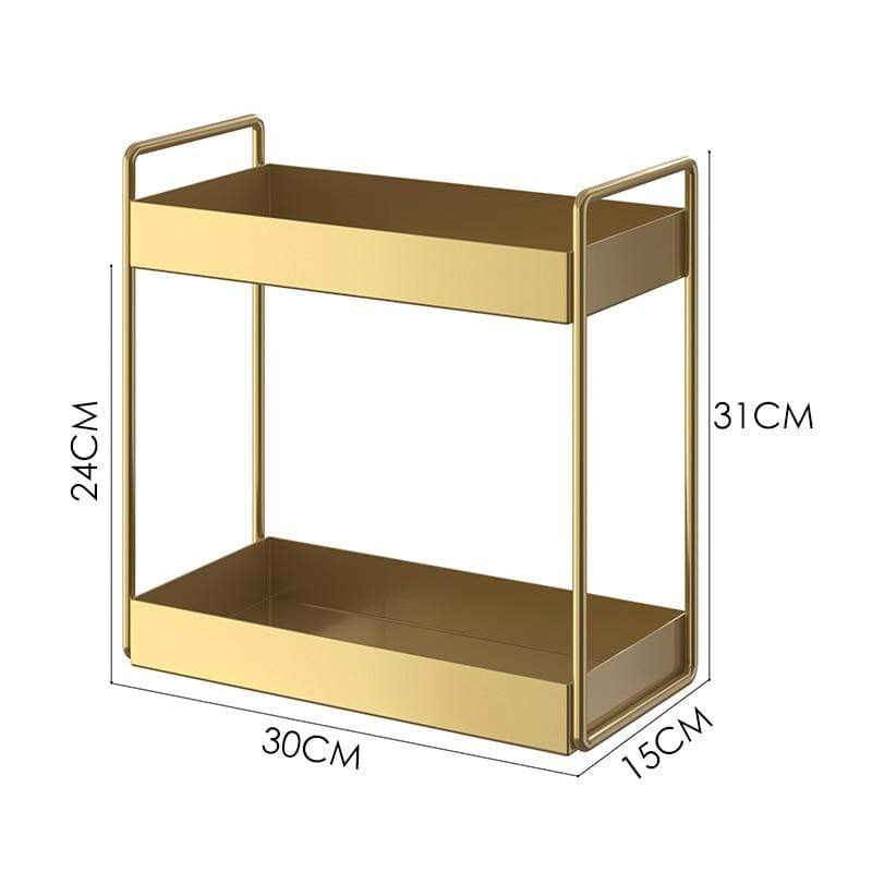 AMICI™ EleganceTray | Luxe opbergbakje – Gouden Dienblad voor een georganiseerde en stijlvolle badkamer