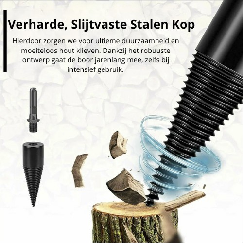 FIREWOOD™ Snelle Houtblok splitter + GRATIS 3 verschillende connectie stukken !