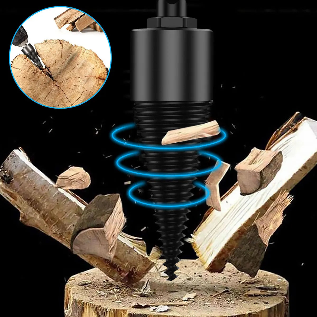 FIREWOOD™ Snelle Houtblok splitter + GRATIS 3 verschillende connectie stukken !