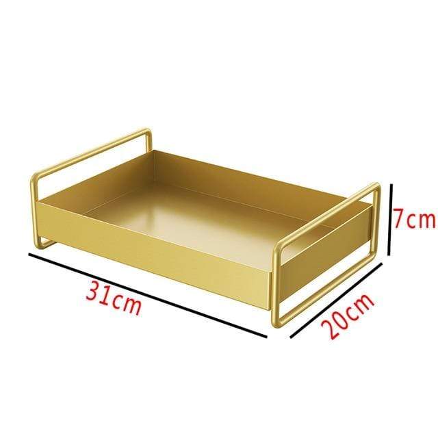 AMICI™ EleganceTray | Luxe opbergbakje – Gouden Dienblad voor een georganiseerde en stijlvolle badkamer